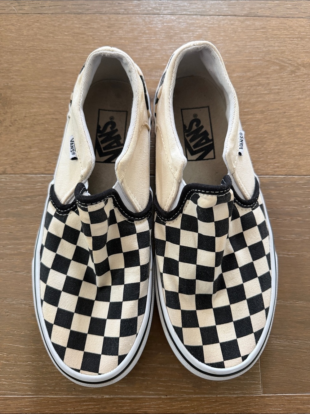 Vans Classic Checkerboard Slip-On Sneakers - Black & Cream
